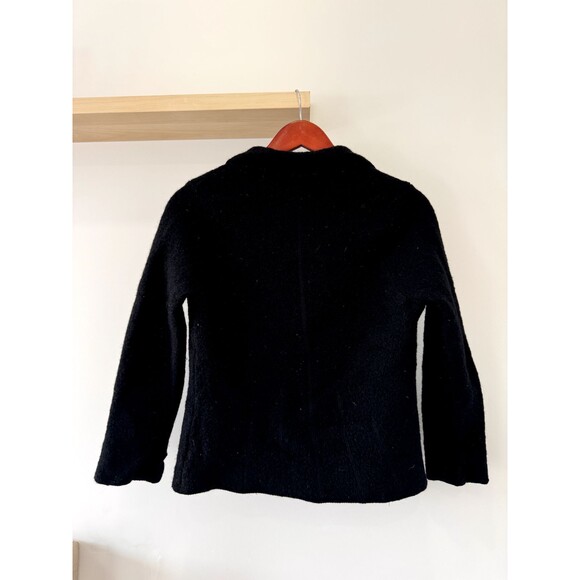 L.L. Bean Pea Coat Womens Small Black Double Breasted 100% Wool Jacket Vintage - Picture 2 of 5